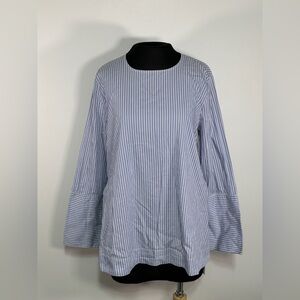 Zara Trafaluc Collection Top Women Size Medium Blue Striped